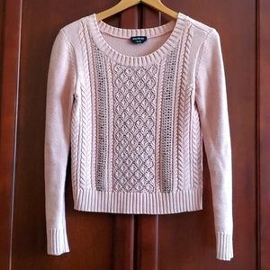 Bebe Pink Beaded Sweater